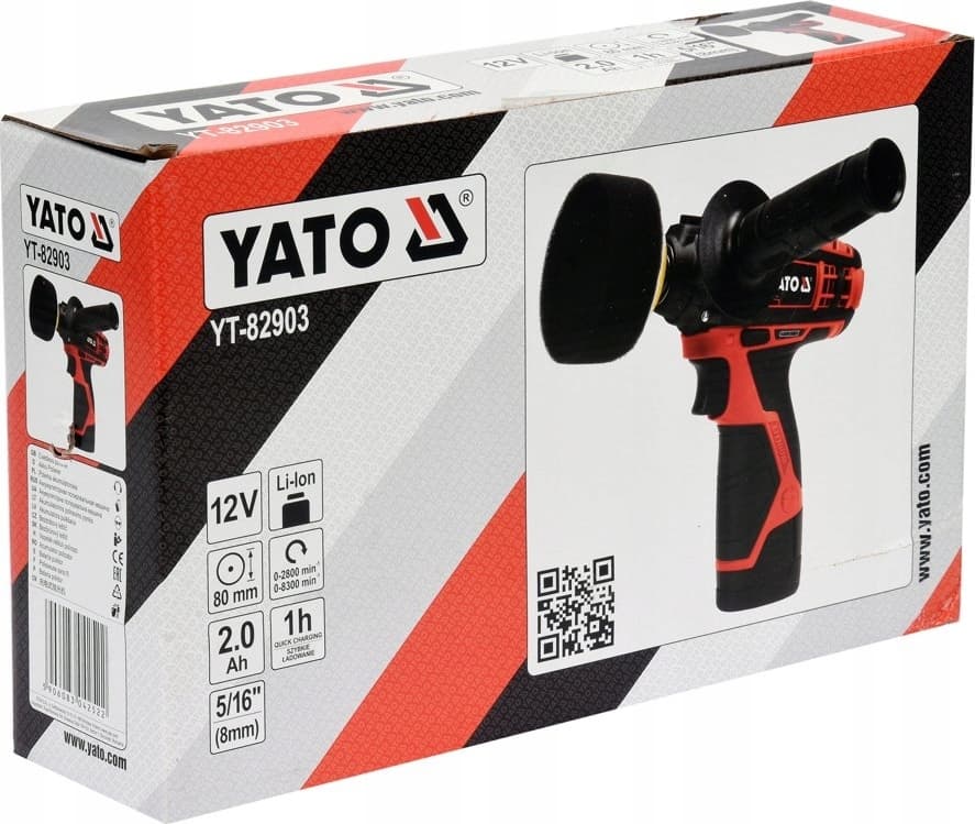 Yato YT-82903 Περιστροφικός Αλοιφαδόρος Brushless 12V 1x2Ah με Ταχύτητα 800-8300rpm & Ρύθμιση Στροφών 6