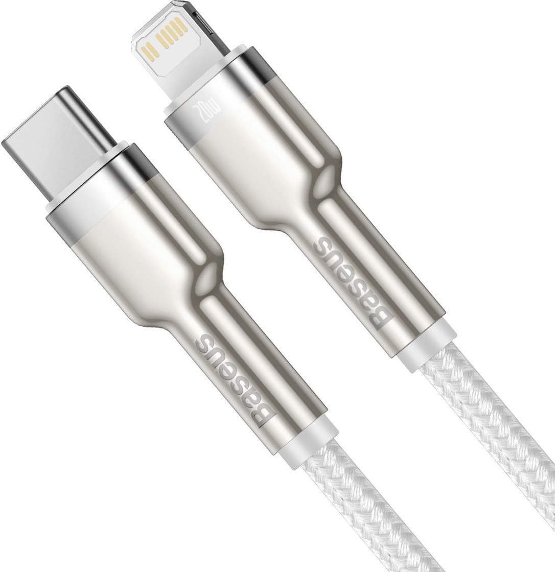 Baseus Cafule Braided USB-C to Lightning Cable 20W Λευκό 1m (CATLJK-A02)