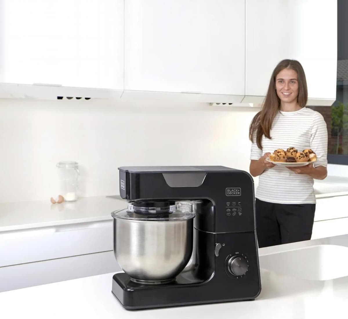 Black & Decker BXKM1000E Κουζινομηχανή 1000W με Ανοξείδωτο Κάδο 5.2lt Μαύρη 5