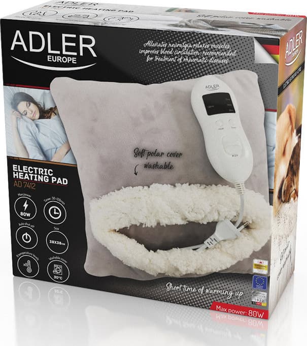 Adler AD-7412 Ηλεκτρική Θερμοφόρα Μαξιλάρι Γκρι 38x38εκ. 5