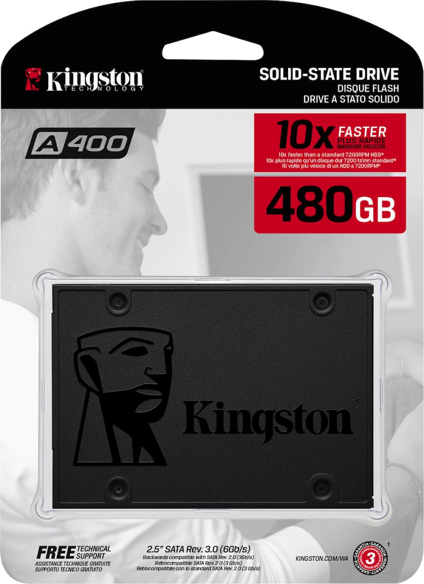 Kingston A400 SSD 480GB τύπου 2.5'' με σύνδεση SATA III SA400S37/480G 3