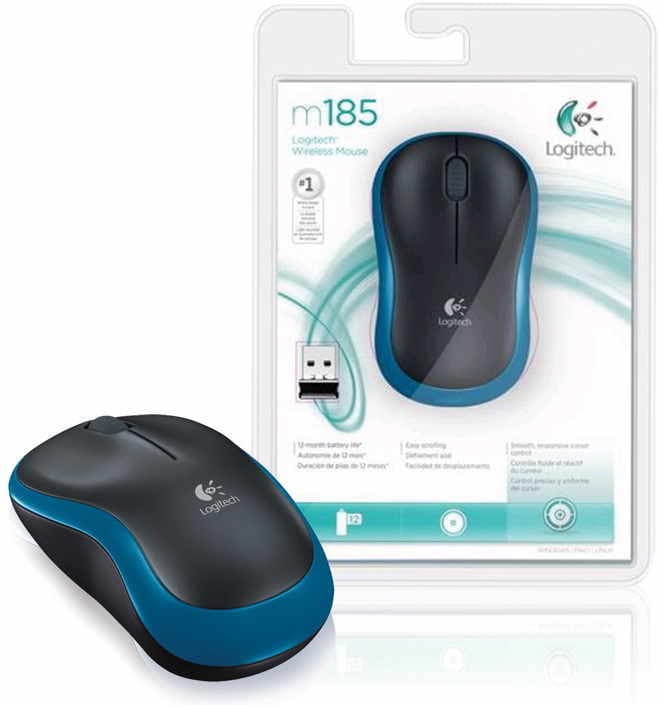 Logitech M185 Ασύρματο Mini Ποντίκι Μπλε 9
