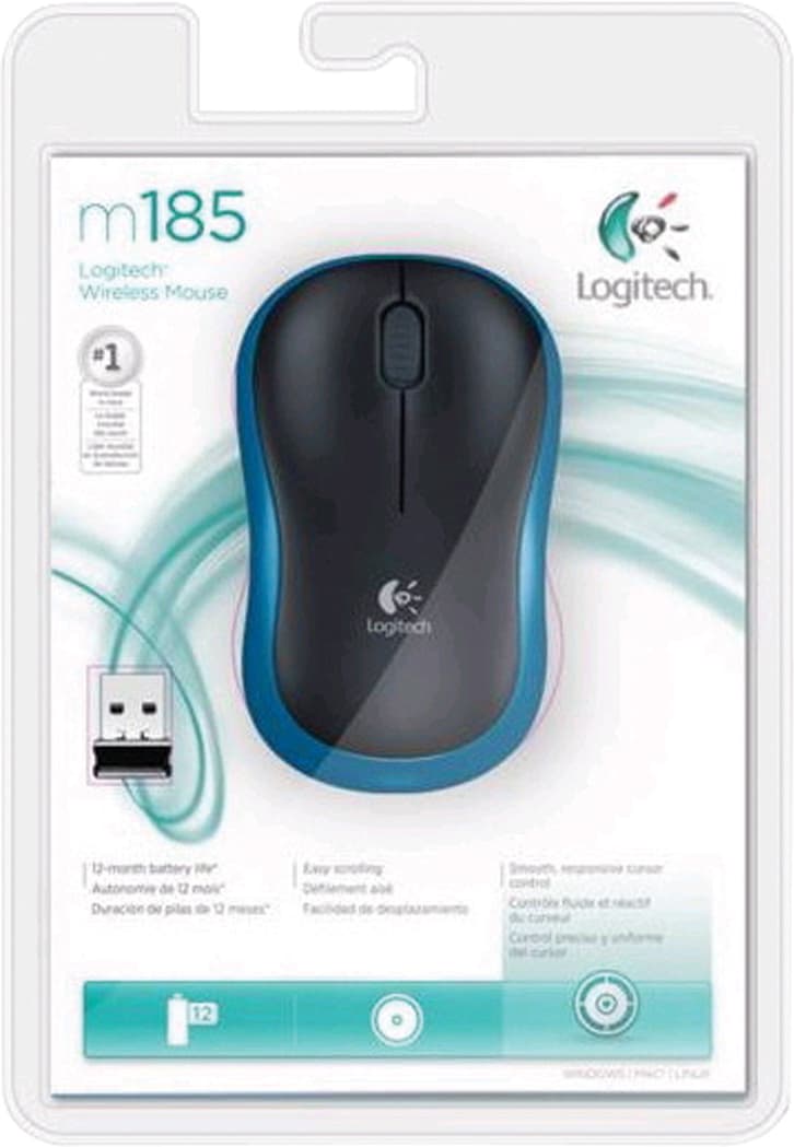 Logitech M185 Ασύρματο Mini Ποντίκι Μπλε 7