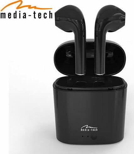 Media-Tech MT3589 Earbud Bluetooth Handsfree Ακουστικά με Θήκη Φόρτισης Μαύρα 8