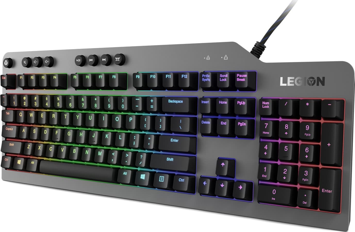 Lenovo Legion K500 Gaming Μηχανικό Πληκτρολόγιο με Outemu Red διακόπτες και RGB φωτισμό (Αγγλικό US) Γκρι 7