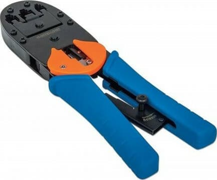 Intellinet Πρέσα Ακροδεκτών Δικτύου RJ12, RJ11, RJ45 με Απογυμνωτή, Μηχανισμό Καστάνιας και Μόνωση (Μήκος 180mm) 211048 4