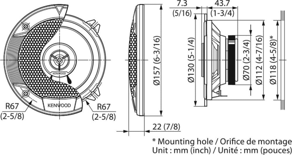 Kenwood KFC-S1366 Σετ Ηχεία Αυτοκινήτου 5" με 30W RMS (2 Δρόμων) 24-KFCS1366 4