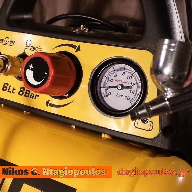 Stanley Μονοφασικό Κομπρεσέρ Αέρος 97dB με Ισχύ 1.47hp και Αεροφυλάκιο 6lt 6