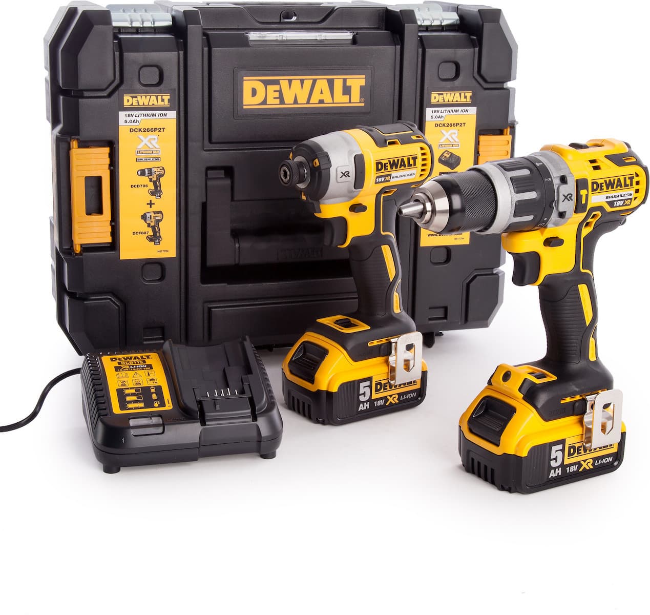 DEWALT DCK266P2 Σετ Κρουστικό Δραπανοκατσάβιδο & Παλμικό Κατσαβίδι Brushless 18V με 2 Μπαταρίες 5Ah και Θήκη 12