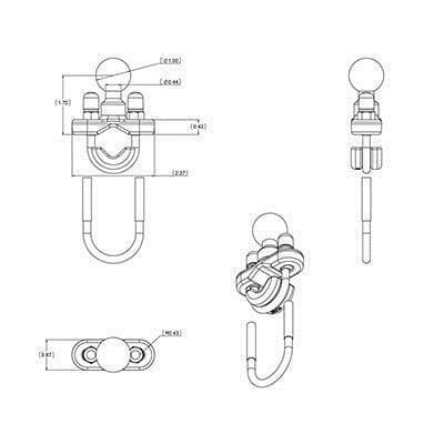RAM Mount Μπίλια για Βάση Κινητού Μοτοσυκλέτας RAM-B-231ZU 4