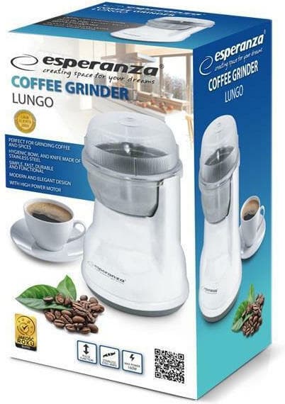 Esperanza EKC002W Ηλεκτρικός Μύλος Καφέ 160W με Χωρητικότητα 50gr Λευκός 6