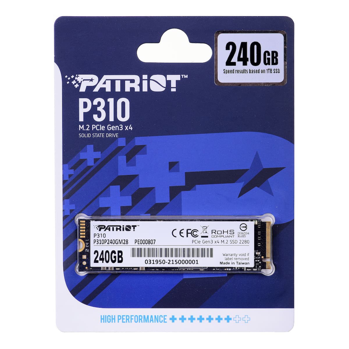 Patriot P310 SSD 240GB τύπου M.2 με σύνδεση PCI Express 3.0 P310P240GM28 3