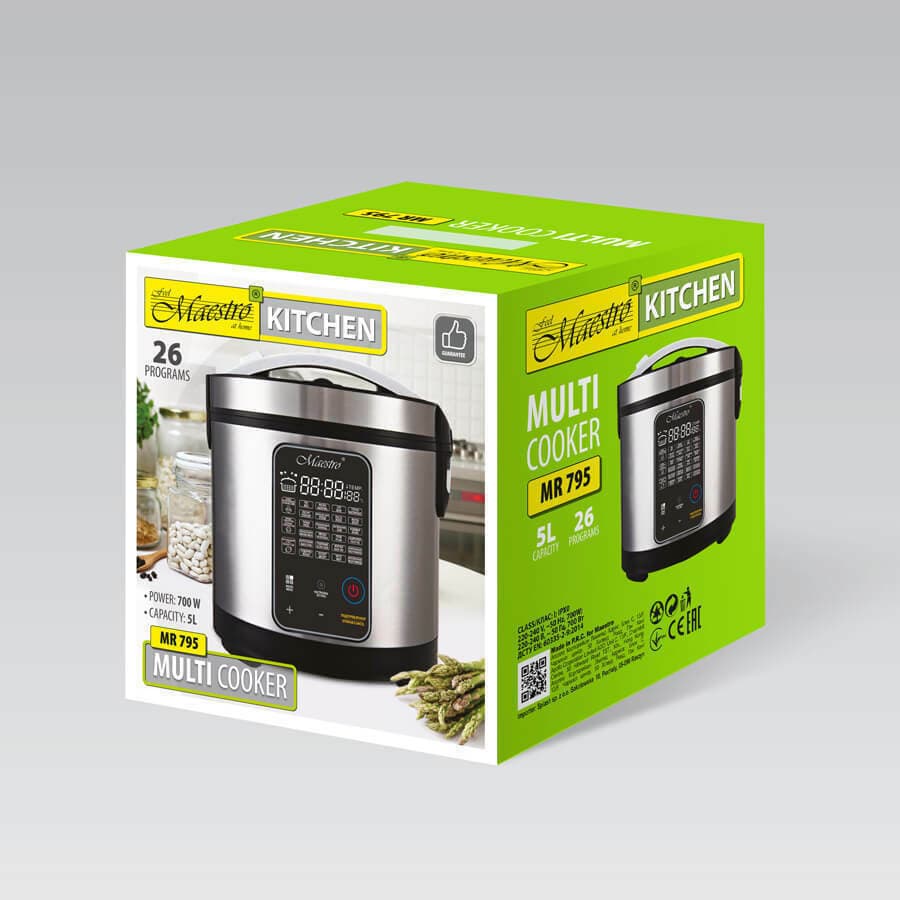 Maestro MR-795 Πολυμάγειρας 700W με Χωρητικότητα 5lt Ασημί 5