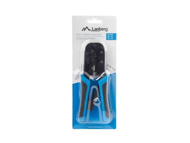 Lanberg Πρέσα Ακροδεκτών Δικτύου RJ12, RJ11, RJ45 με Απογυμνωτή, Μηχανισμό Καστάνιας και Μόνωση (Μήκος 180mm) NT-0201 3