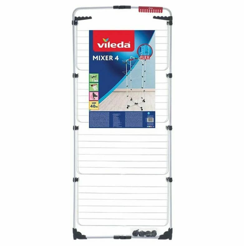 Vileda Mixer 4 Πτυσσόμενη Απλώστρα Δαπέδου Μεταλλική με Ρόδες με Μήκος Απλώματος 40m 157237 2