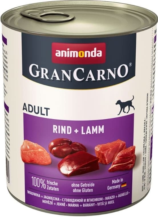 Animonda Gran Carno Υγρή Τροφή Σκύλων σε Κονσέρβα με Αρνί και Βοδινό χωρίς Σιτηρά & Γλουτένη 800gr 2