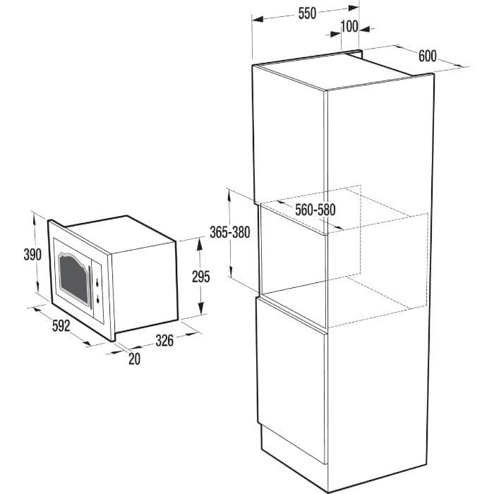 Gorenje BM235CLI 567143 Εντοιχιζόμενος Φούρνος Μικροκυμάτων με Grill 23lt Μπεζ 3