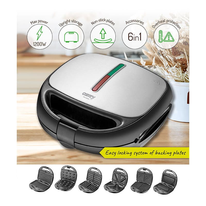 Adler CR 3057 Τοστιέρα για 2 Τοστ 1200W Inox 5