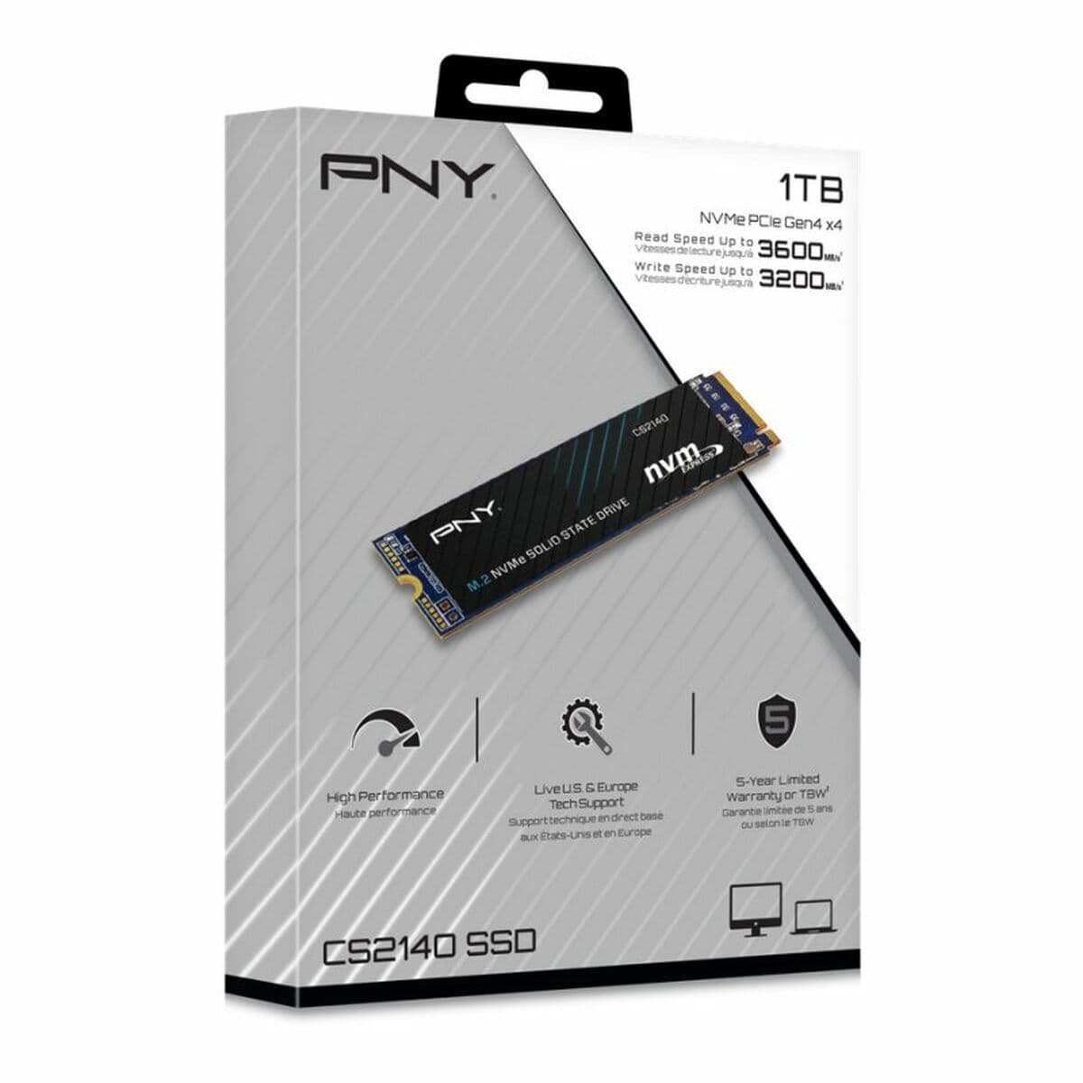 PNY SSD 1TB τύπου M.2 με σύνδεση PCI Express 4.0 M280CS2140-1TB-RB 2