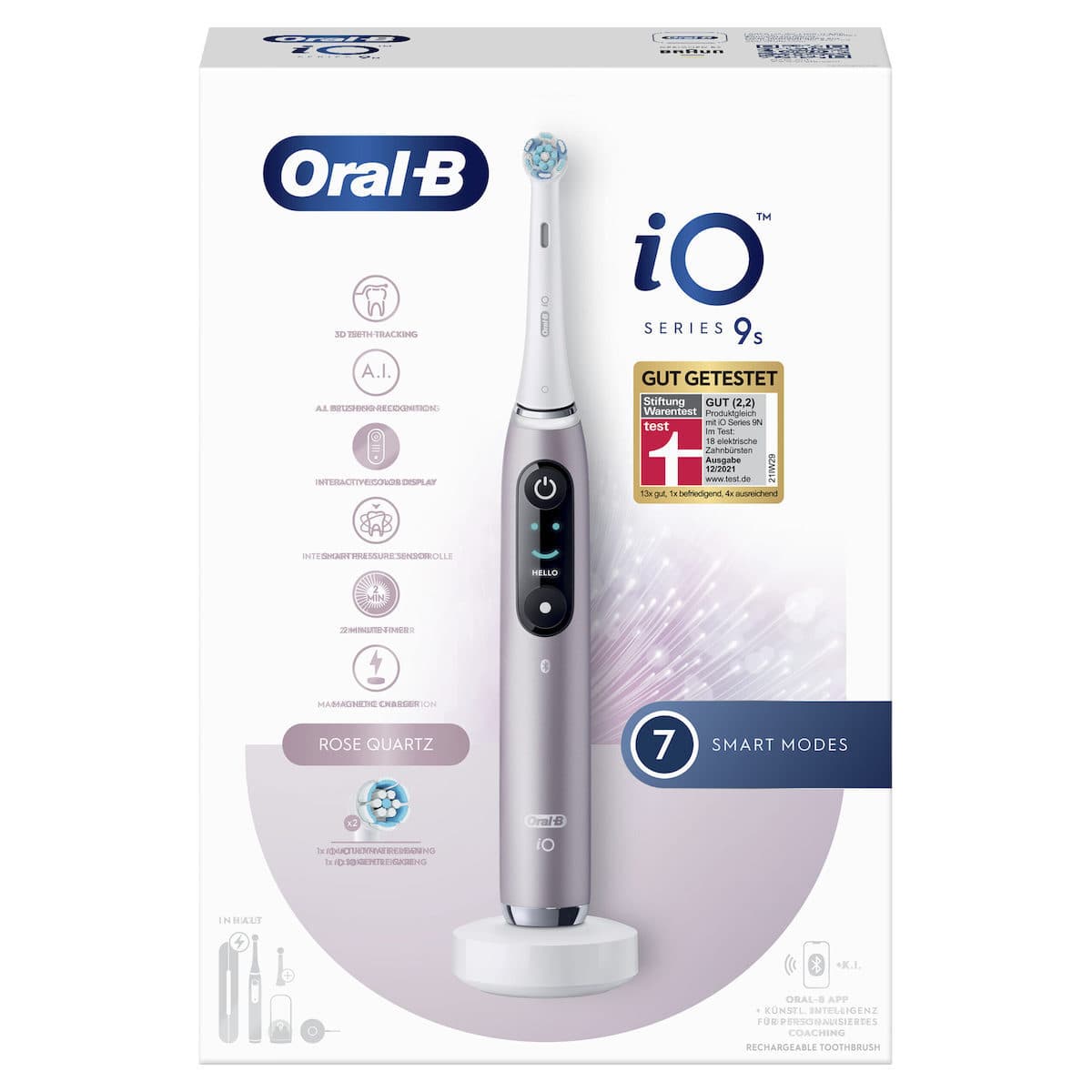 Oral-B iO Series 9N Ηλεκτρική Οδοντόβουρτσα με Χρονομετρητή, Αισθητήρα Πίεσης και Θήκη Ταξιδίου Rose Quartz 3