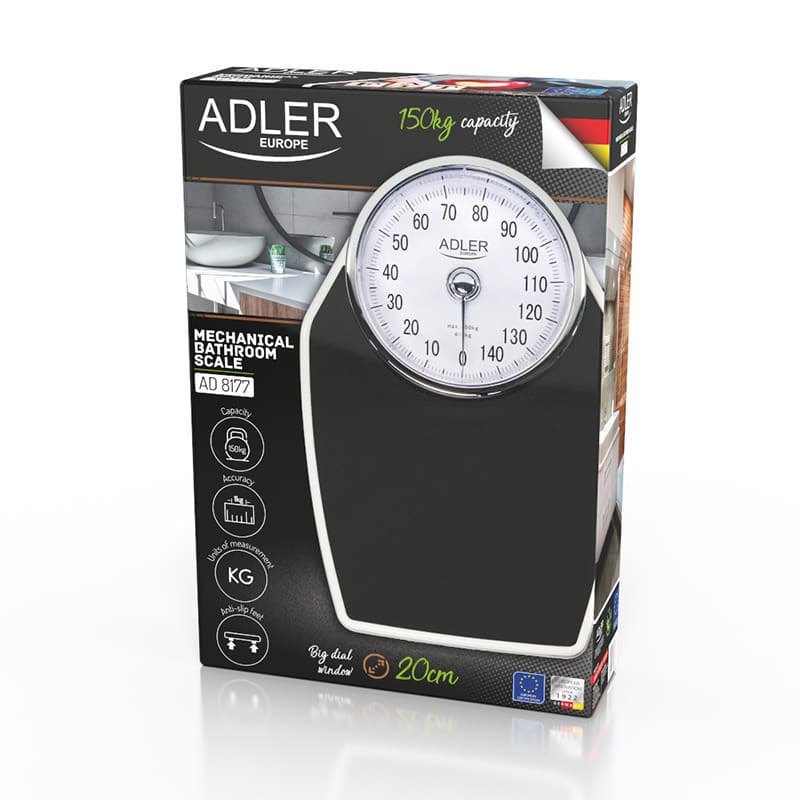 Adler Αναλογική Ζυγαριά 150kg Μαύρη AD 8177 7