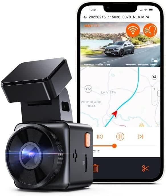 Vantrue E1 Lite Κάμερα DVR Αυτοκινήτου 1080P με Οθόνη 1.54" Wi-Fi, GPS 304460