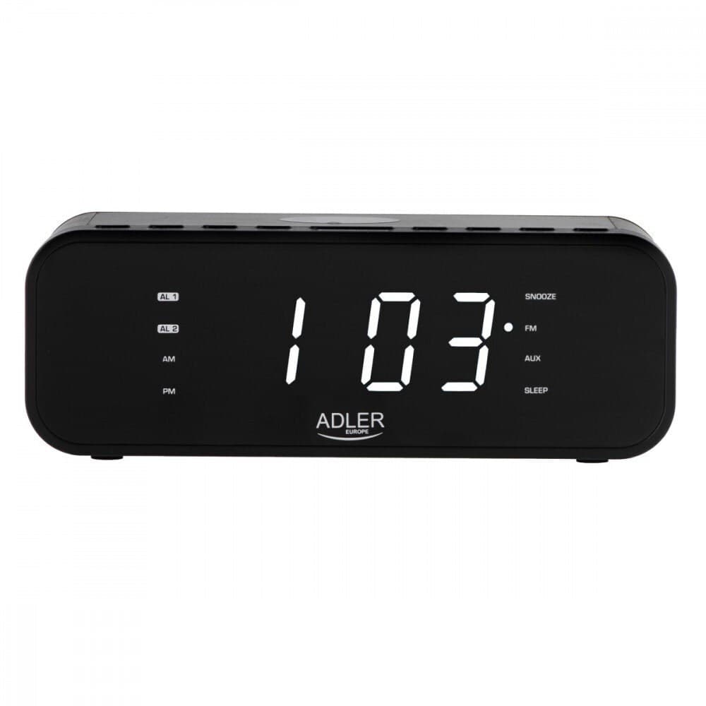 Adler AD 1192B Επιτραπέζιο Ψηφιακό Ρολόι LED Πλαστικό με Ξυπνητήρι, Ραδιόφωνο & Ασύρματη Φόρτιση Μαύρο AD 1192b 5