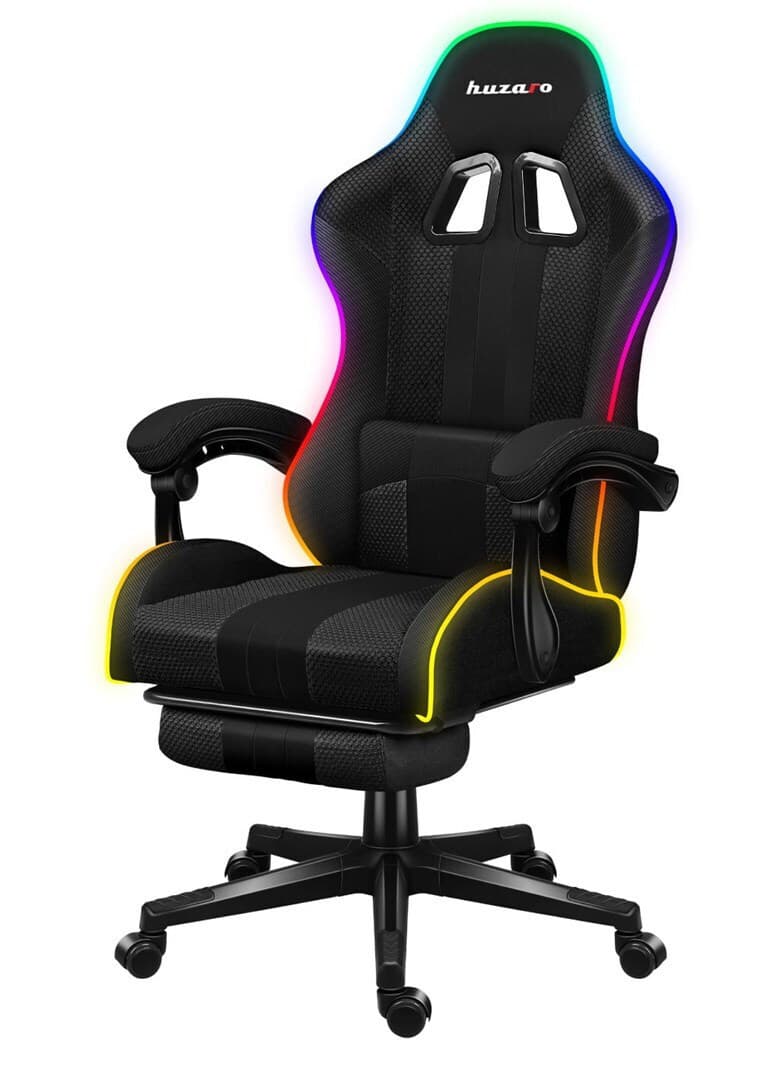 Huzaro Force 4.7 Καρέκλα Gaming Δερματίνης με RGB Φωτισμό και Υποπόδιο Grey Mesh 5