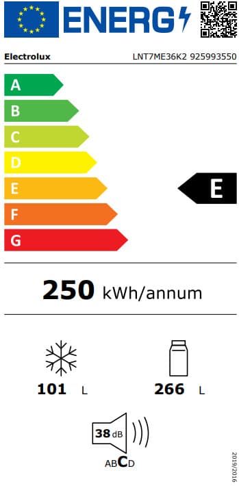 Electrolux Ψυγειοκαταψύκτης 367lt NoFrost Υ201xΠ59.5xΒ66.2εκ. Μαύρος LNT7ME36K2 11