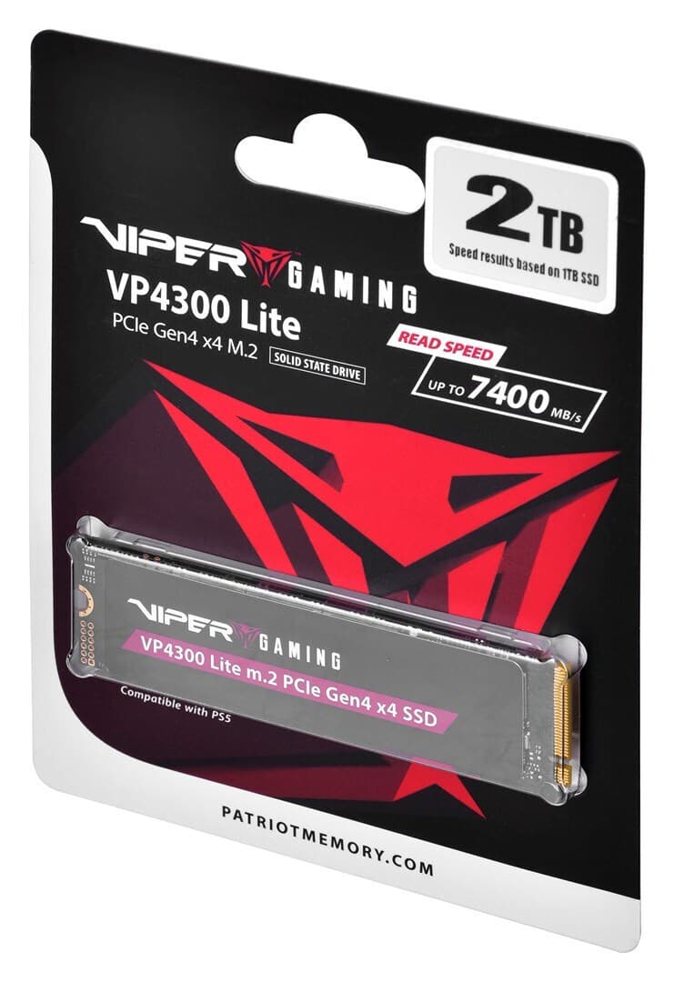 Patriot VP4300 Lite SSD 2TB τύπου M.2 με σύνδεση PCI Express 4.0 (PS5 Compatible) VP4300L2TBM28H 3