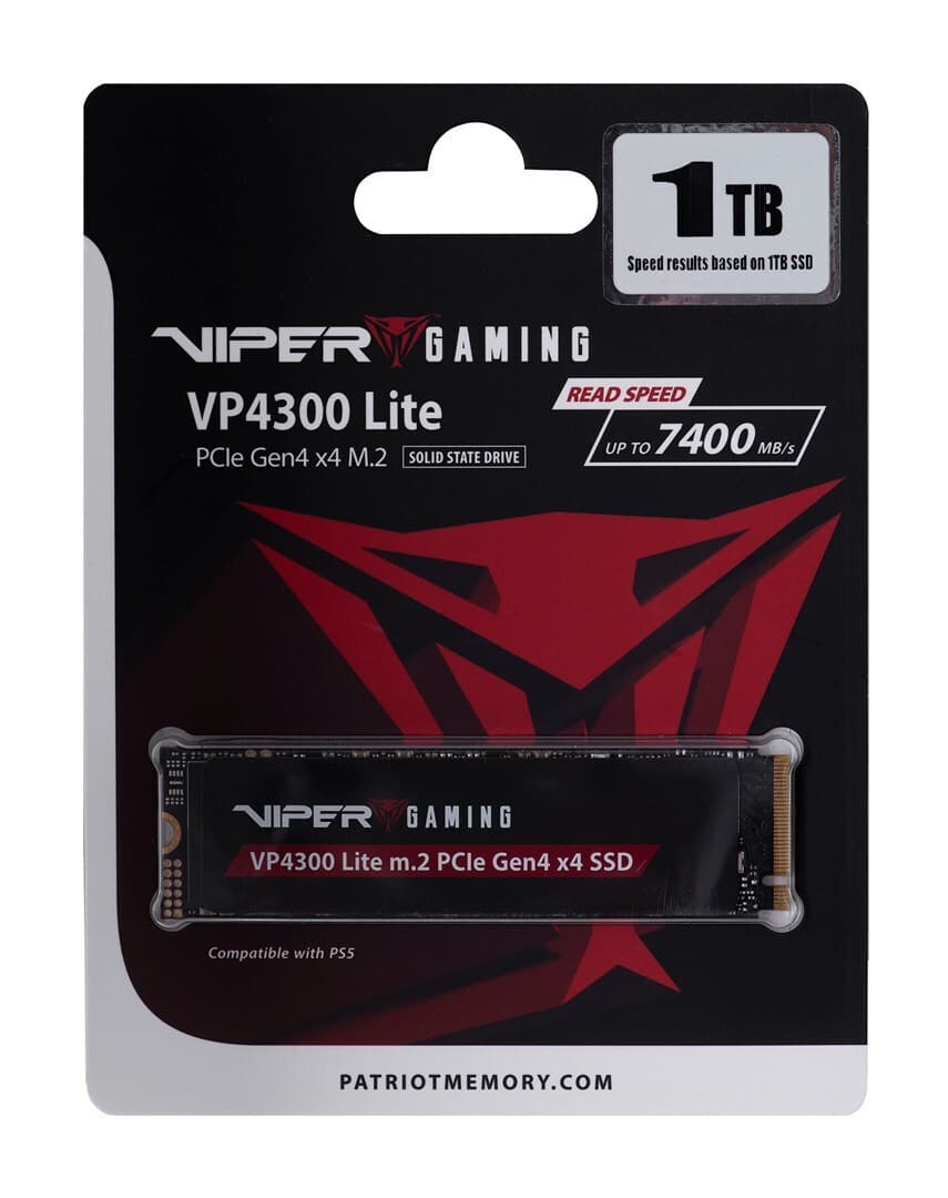 Patriot VP4300 Lite SSD 1TB τύπου M.2 με σύνδεση PCI Express 4.0 (PS5 Compatible) VP4300L1TBM28H 3