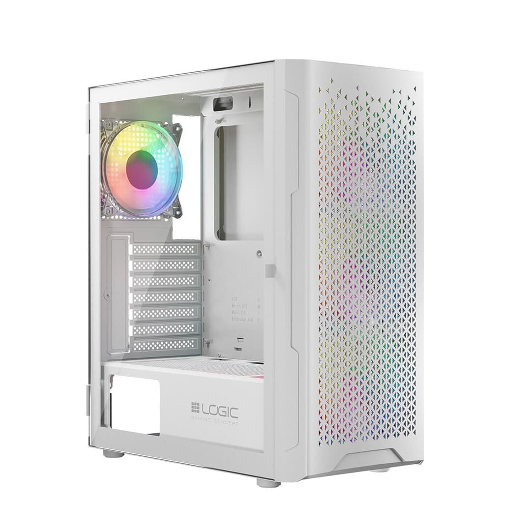 Logic Aramis ARGB Gaming Midi Tower Κουτί Υπολογιστή με Πλαϊνό Παράθυρο Λευκό 14
