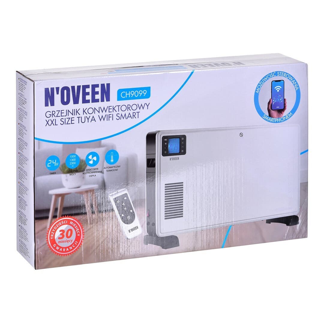 N'Oveen CH9099 Θερμοπομπός Δαπέδου 2300W με Ηλεκτρονικό Θερμοστάτη και WiFi 69x41.5cm Λευκός 3