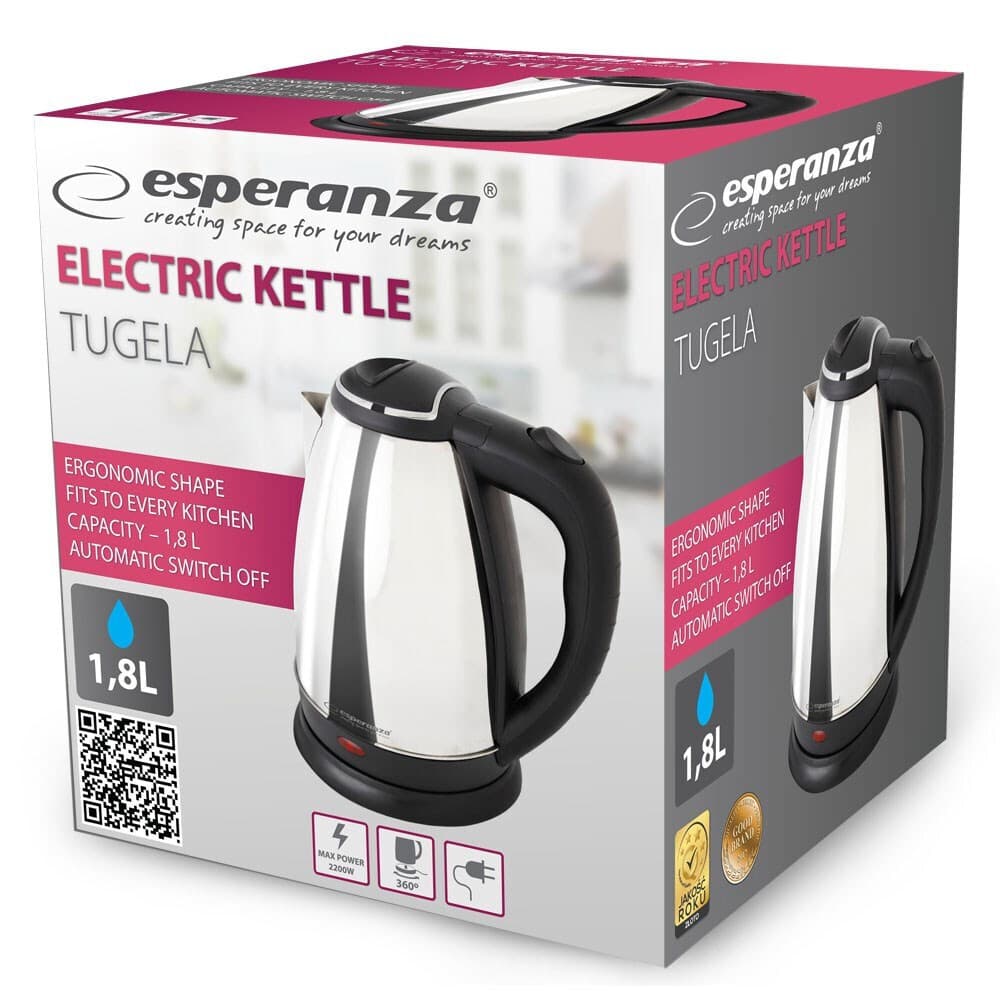 Esperanza Βραστήρας 1.8lt 2200W Γκρι EKK104S 2