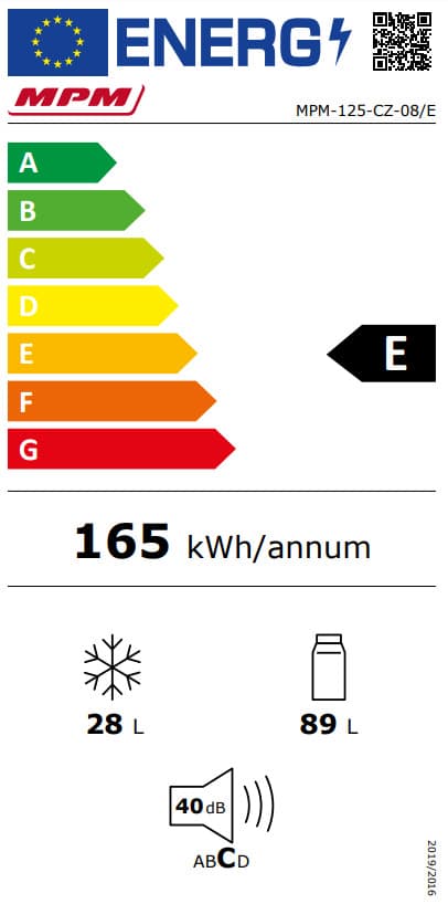 MPM Ψυγείο Δίπορτο 117lt Υ115xΠ48xΒ53εκ. Λευκό MPM-125-CZ-08/E 3