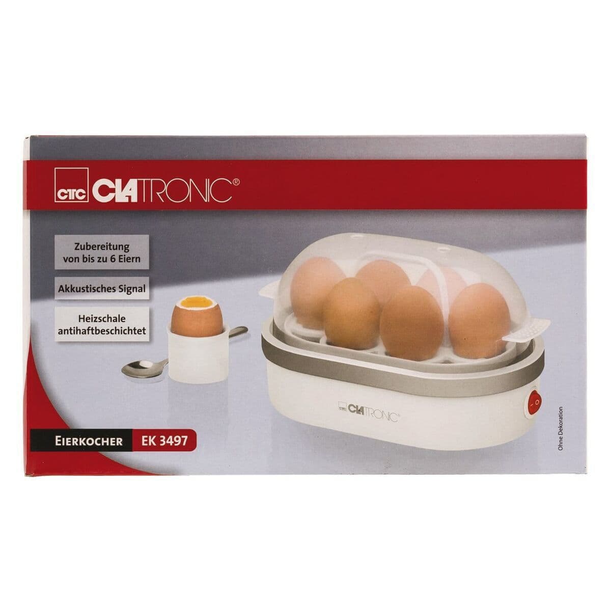 Clatronic 261686 Βραστήρας Αυγών 6 Θέσεων 400W Λευκός 2