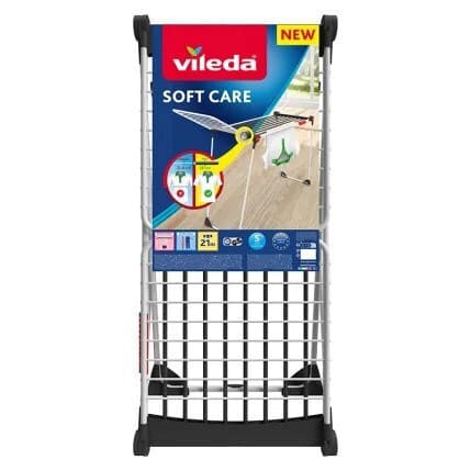 Vileda Soft Care Πτυσσόμενη Απλώστρα Δαπέδου από Αλουμίνιο με Ρόδες με Μήκος Απλώματος 20m 170775 2