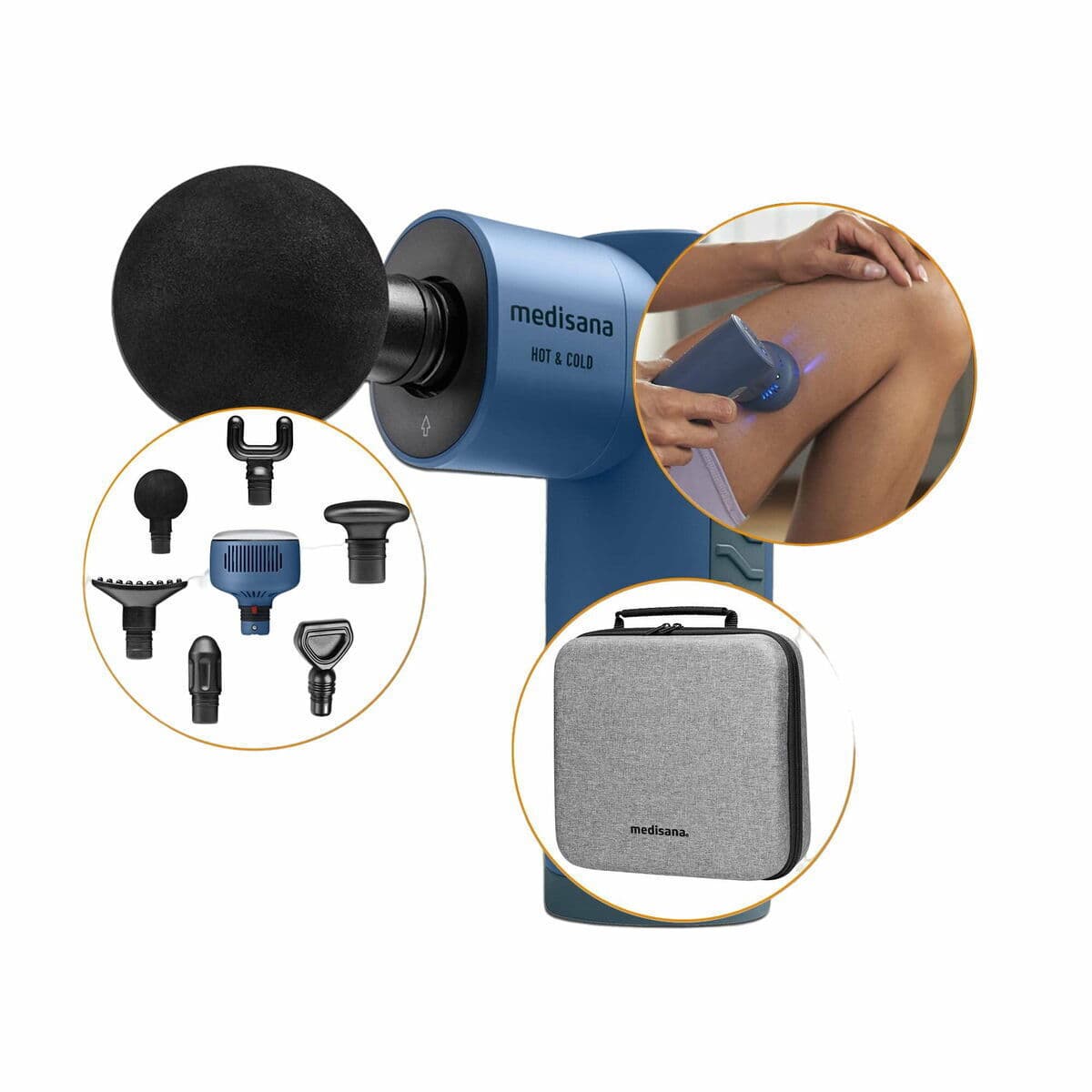 Medisana MG600 Πιστόλι Μασάζ για τον Αυχένα, το Κεφάλι, τη Μέση, την Πλάτη, τα Πόδια, το Σώμα & τα Χέρια με Δόνηση και Λειτουργία Θέρμανσης Μπλε 88987 2