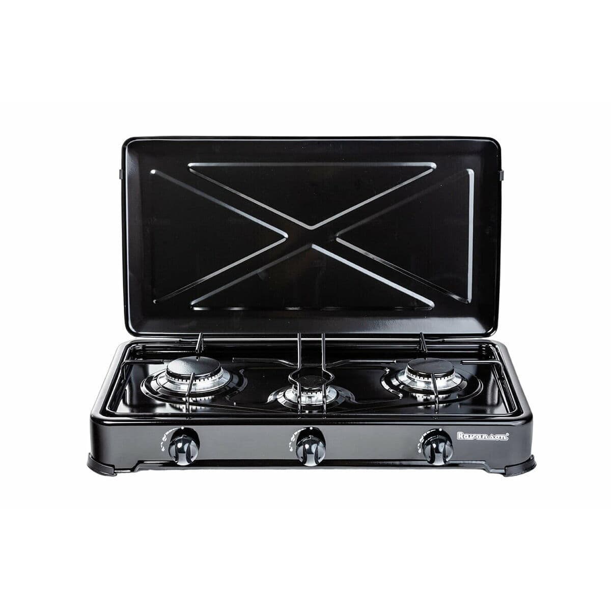 Ravanson K-03TB K-03TB Επιτραπέζια Εστία Υγραερίου Τριπλή Μαύρη 4