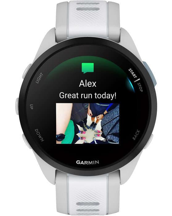 Garmin Forerunner 165 Music 43mm Αδιάβροχο Smartwatch με Παλμογράφο (Mist Gray/Whitestone) 7