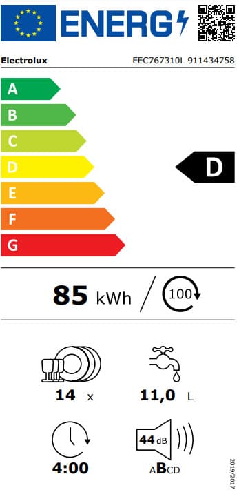 Electrolux Πλήρως Εντοιχιζόμενο Πλυντήριο Πιάτων για 14 Σερβίτσια Π60xY82εκ. EEC767310L 7