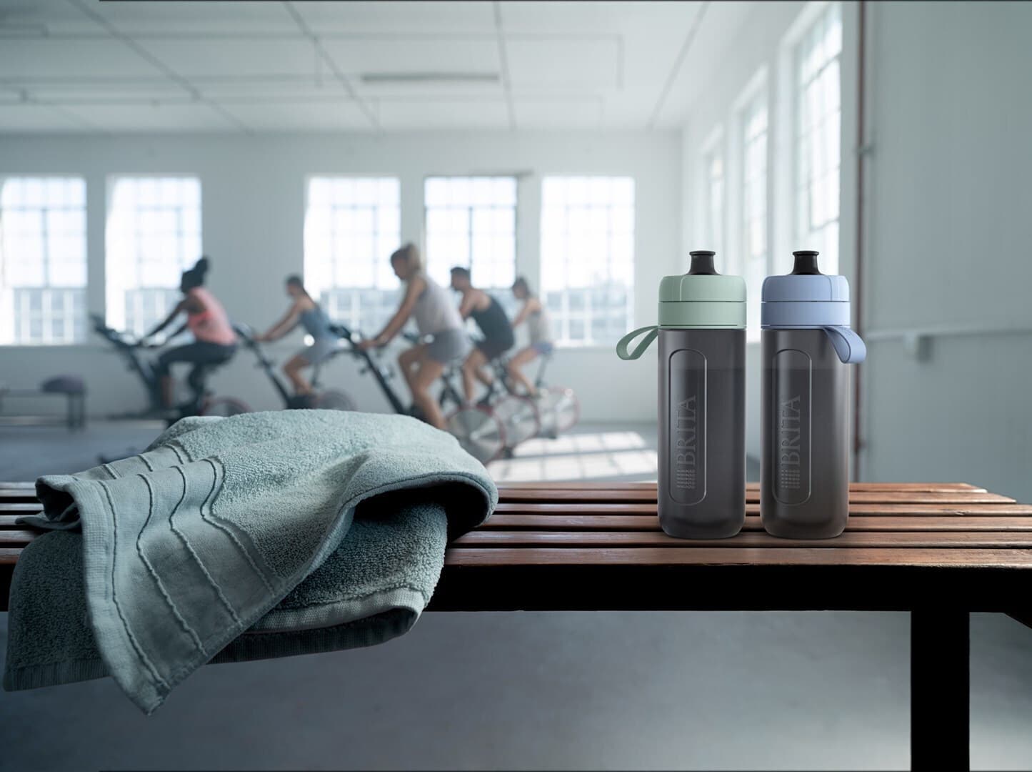 Brita Active Παγούρι Πλαστικό Ποδηλάτου με Στόμιο και Φίλτρο 600ml Μπλε