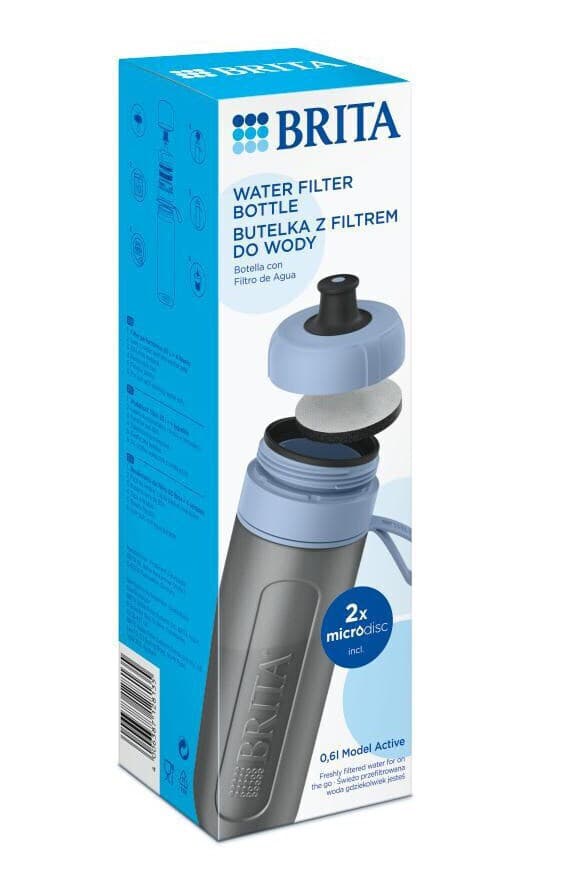 Brita Active Παγούρι Πλαστικό Ποδηλάτου με Στόμιο και Φίλτρο 600ml Μπλε 3