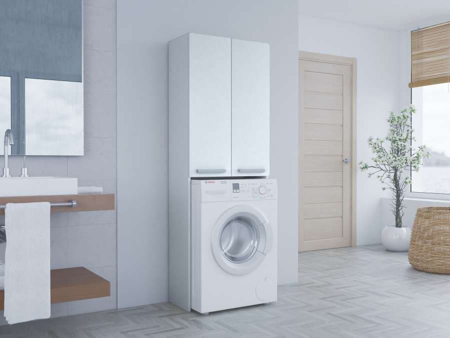 Topeshop Pola DD Ντουλάπι Μπάνιου Πλυντηρίου 64x30x183cm Λευκό 3