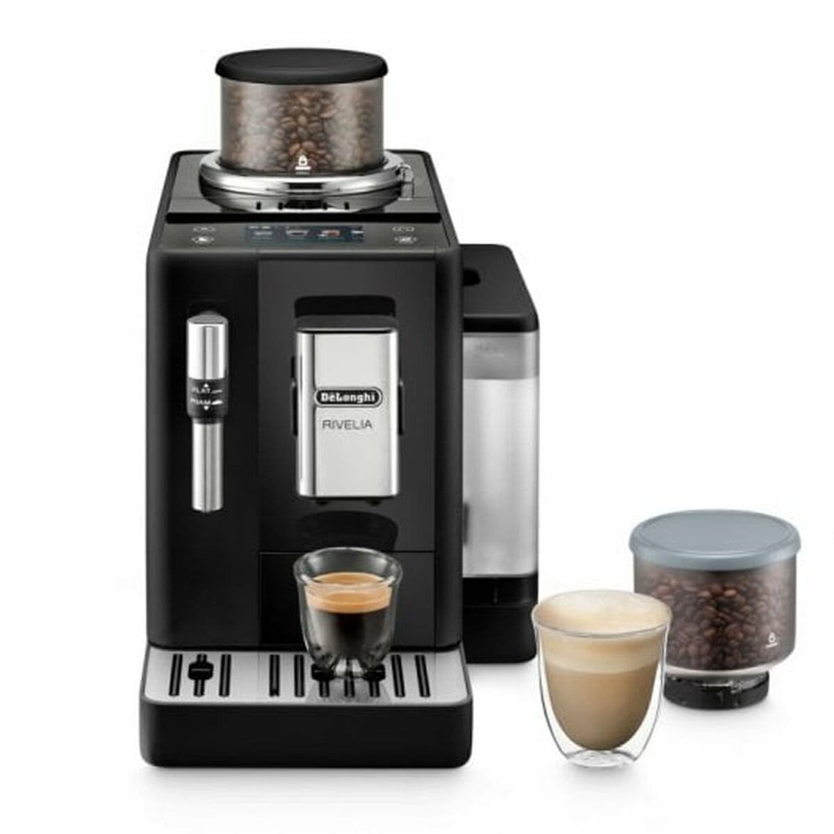 De'Longhi Rivelia Onyx Αυτόματη Μηχανή Espresso 1450W Πίεσης 19bar με Μύλο Άλεσης Μαύρη EXAM440.35.B