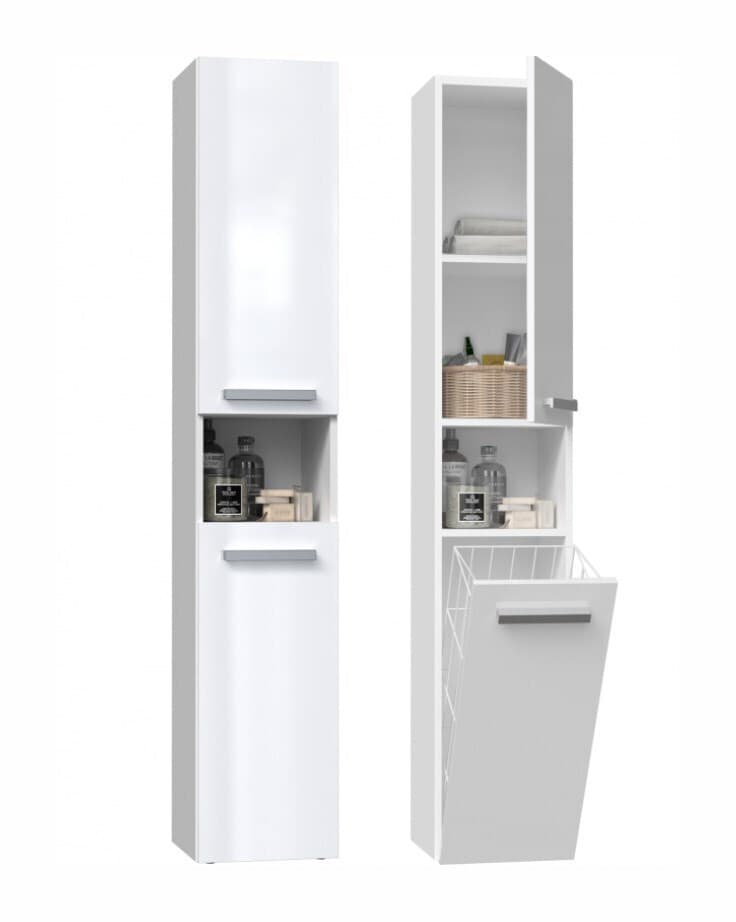 Topeshop Nel III Στήλη Μπάνιου Δαπέδου Μ31xΒ30xΥ174cm Λευκή 4