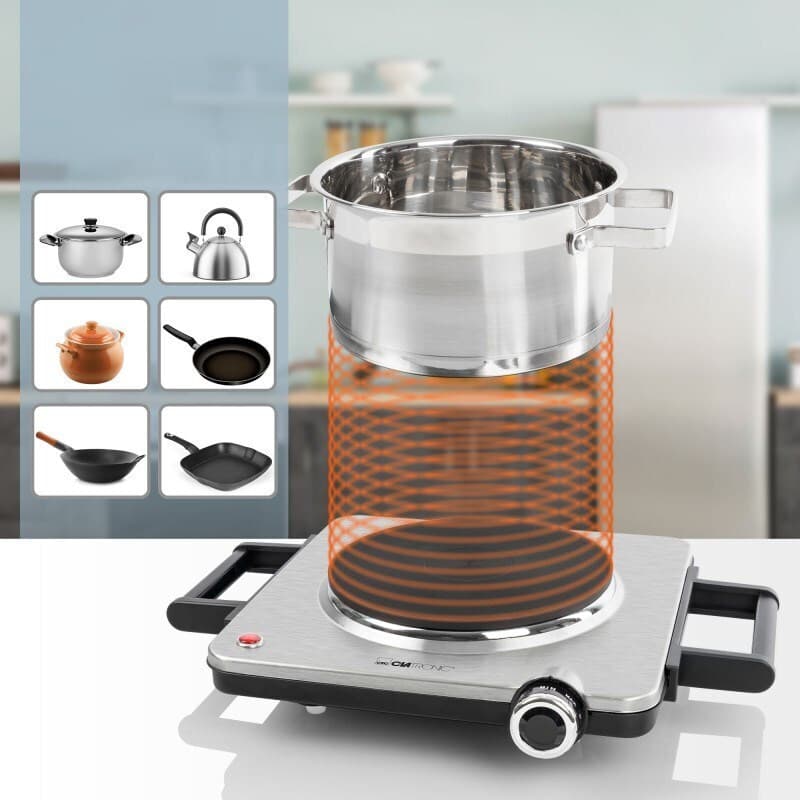 Clatronic EKP 3788 263986 Επιτραπέζια Εστία Εμαγιέ Μονή Inox 12