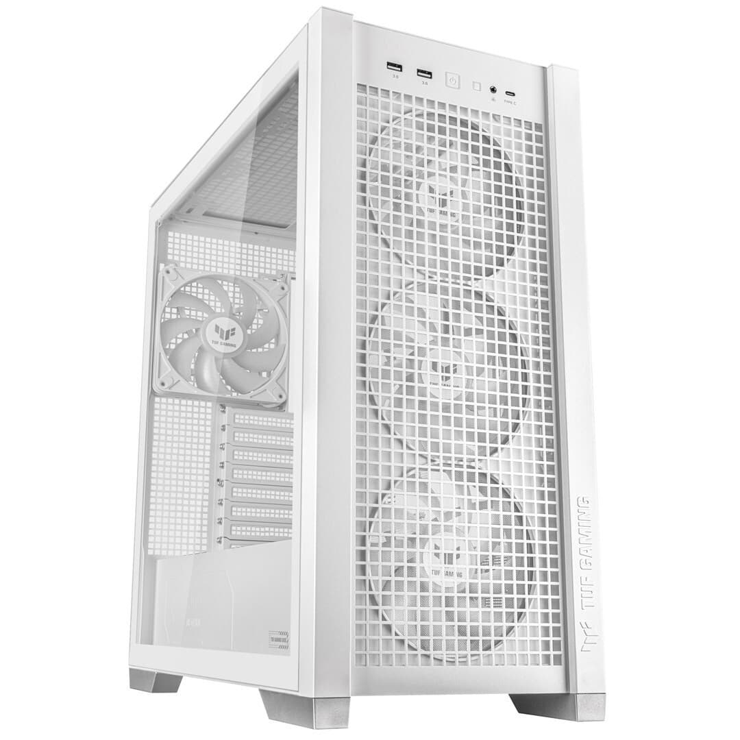 Asus TUF Gaming GT302 ARGB Midi Tower Κουτί Υπολογιστή με Πλαϊνό Παράθυρο Λευκό 2