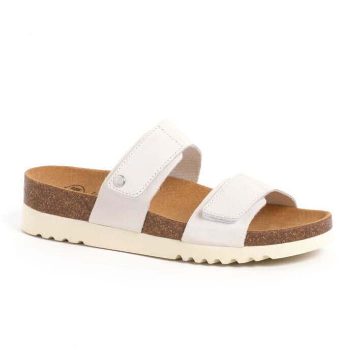 Scholl Lusaka Δερμάτινα Γυναικεία Σανδάλια Λευκά Regular Fit F314841065
