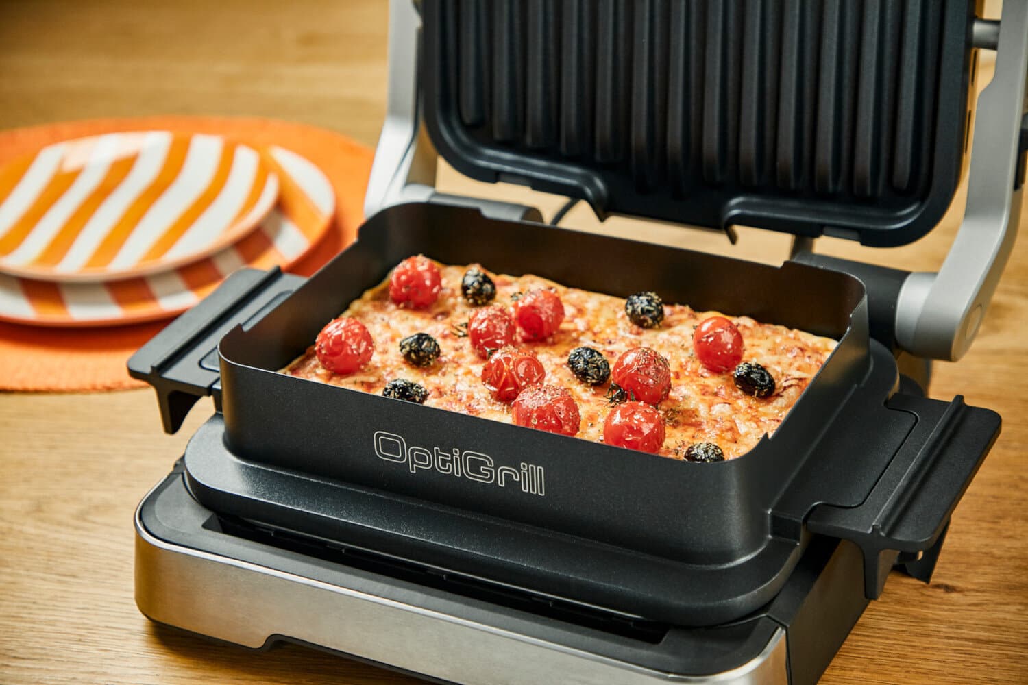 Tefal Optigrill 4-in-1 Επιτραπέζια Ηλεκτρική Ψησταριά Λείας και Αυλακωτής Πλάκας 2100W Ανοξείδωτη με Καπάκι και Ρυθμιζόμενο Θερμοστάτη GC774D30 12